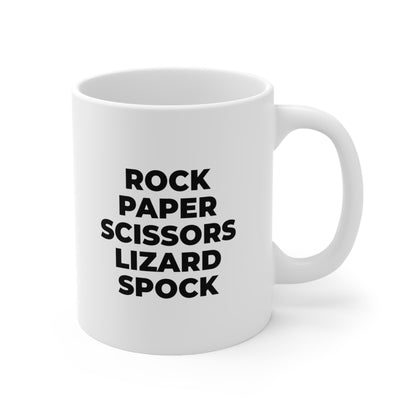 Rock Paper Scissors Lizard Spock Coffee Mug 11oz