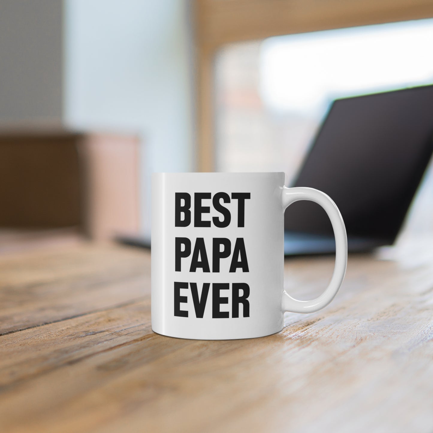 ceramic mug with quote Best Papa Ever
