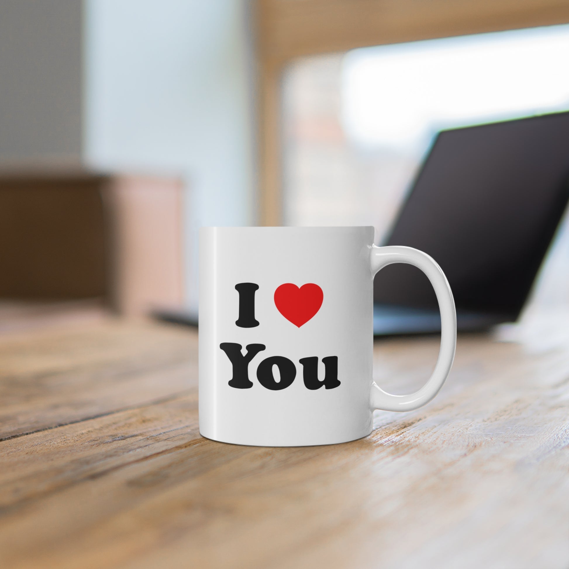 ceramic mug with quote: I Love You