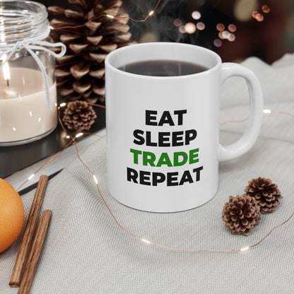 Eat Sleep Trade Repeat Coffee Mug 11oz Jolly Mugs