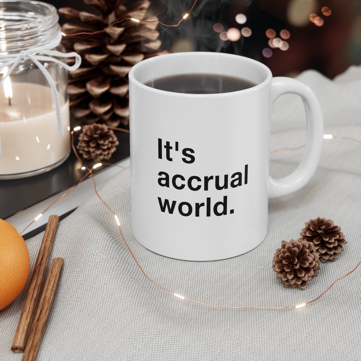 It's Accrual World Coffee Mug 11oz Jolly Mugs